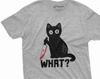 Funny Halloween Shirt What Cat with Bloody Knife Humor Shirt Halloween Outfit Tee Cat Lover Shirt