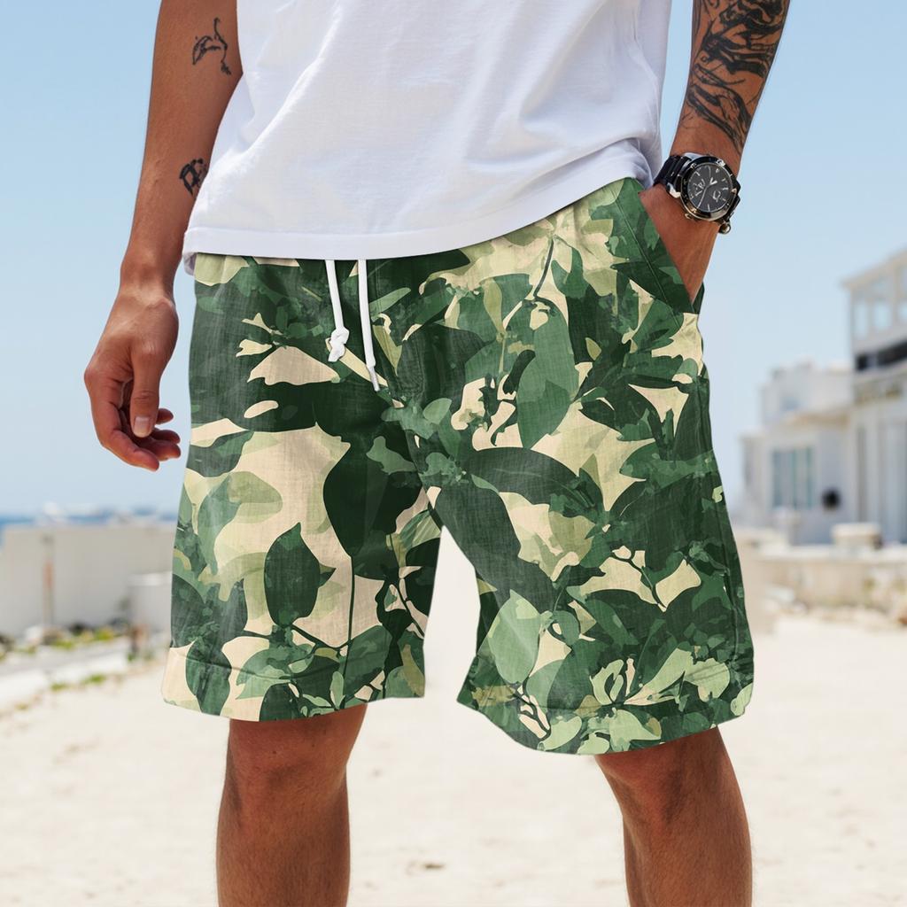 Pánské letní velké ležérní volné sportovní kalhoty plážové šortky