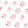 Nail art piece Pink edge French red small love fake nail piece Wear nail removable finished product