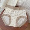 Ladies New Summer Sweet Floral Cotton Bacteriostatic Extended Crotchless Waist Triangle Briefs