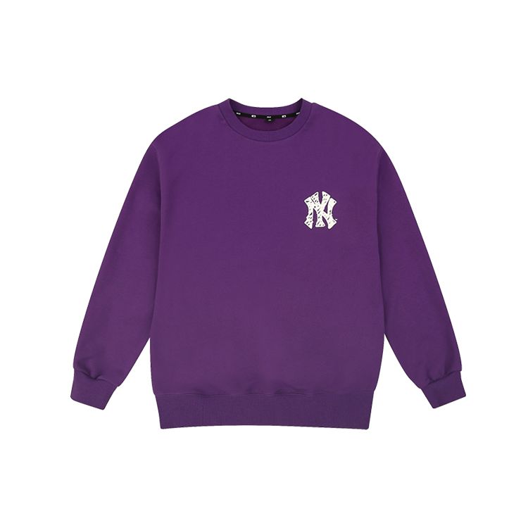 MLB Like Series Loose Fit Graffiti Long Sleeve Sweatshirt Unisex sweatshirt Blue Purple 31MT08011-50V