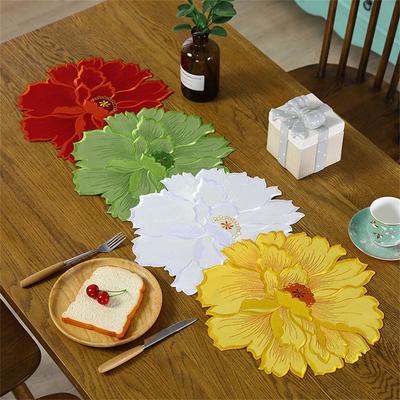 Pan Coaster Lace Doily Bowl Pad Heat Insulation Mat Non-slip Coasters Flowers Embroidery Placemat