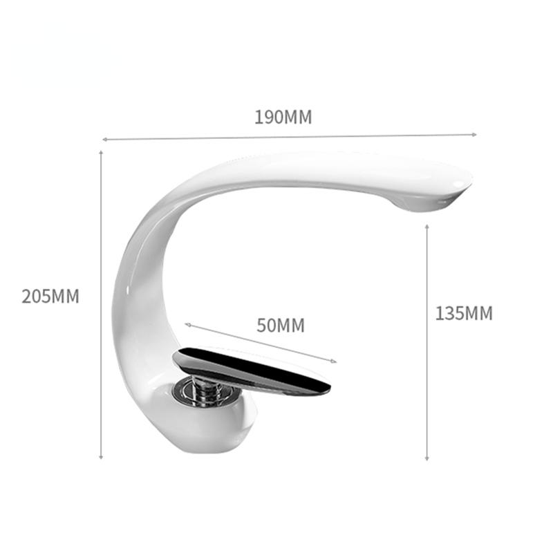 Creative Bathroom Sink Faucet Tap White Brass Wash Basin Faucets Single Handle Hot and Cold Waterfall Modern Elegant Mixer Tap