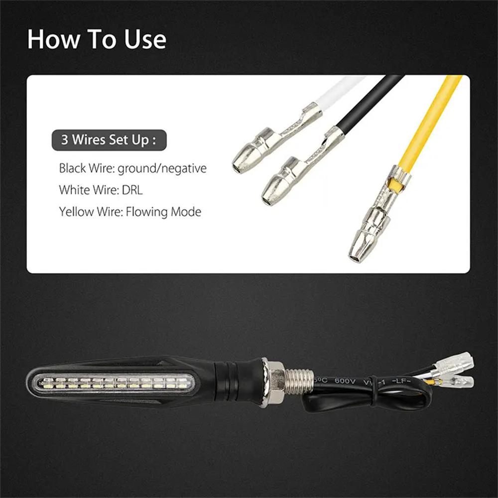 4PCS,24LED,High brightness,Motorcycle Indicators Flowing Turn Signal Lights,Motorbike Turning Indicators Daytime Running Lights Brake Lights