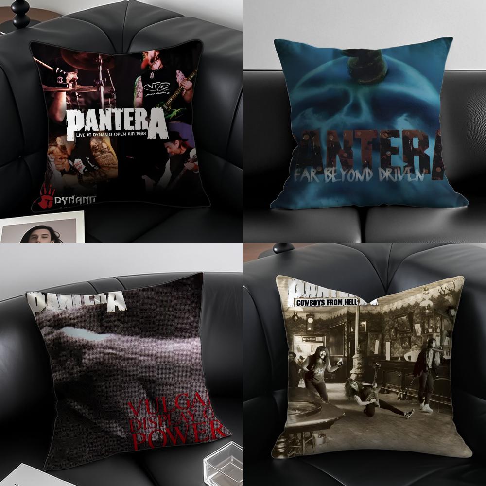 PPantera Band Cushion Cover Pillow Case Antidustmite Invisible Zipper Silky Plush Cushion