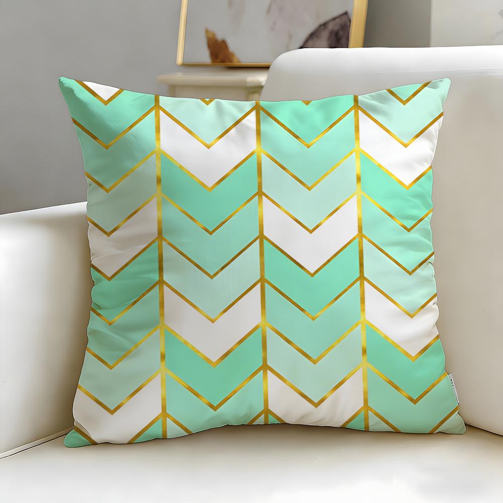 Herringbone Pattern Cushion Cover Soft EasyWash Pillow Case Versatile for Couch Bed Travel and Office