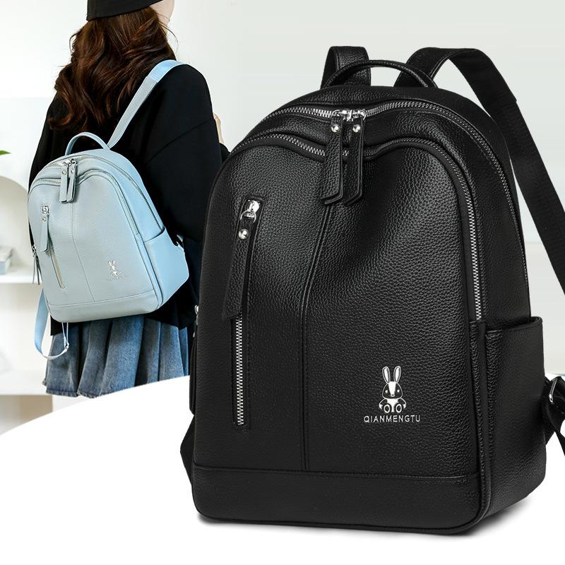 

Backpack Women s New Trendy Commuter Simple Large Capacity Backpack Shoulder Bag Leisure Travel Bag Women s Bag Fashion чёрный