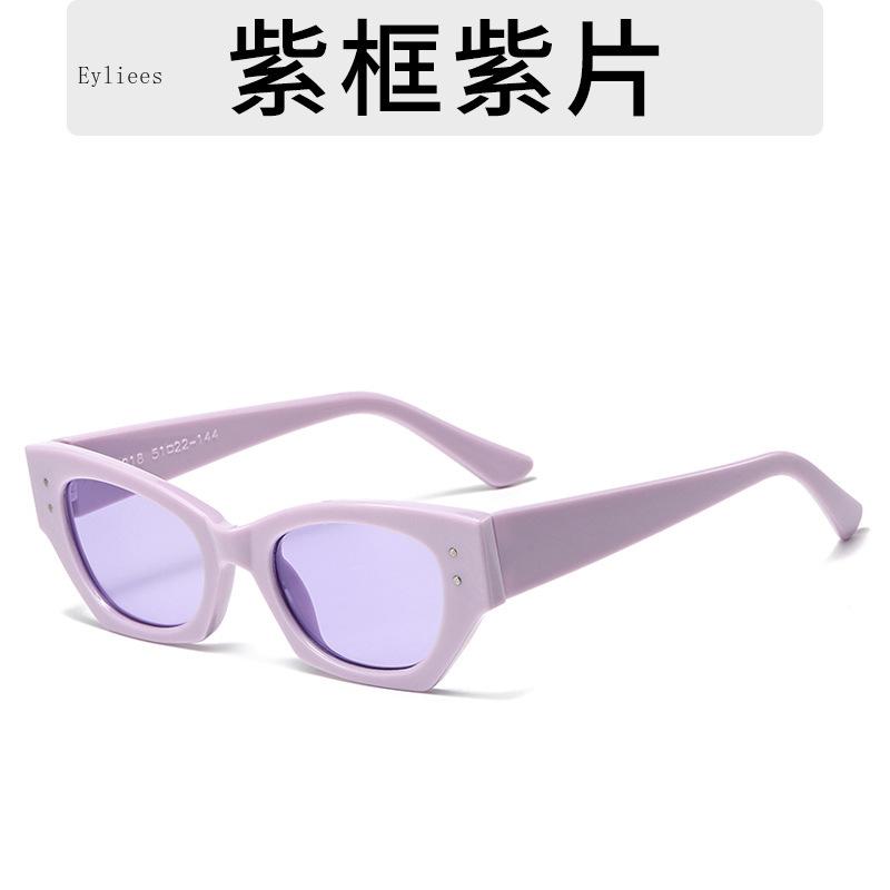 

Vintage Small Rivet Cat Eye Sunglasses Women Fashion Brand Luxury Designer Polygon Cat-Eye Sun Glasses Uv400