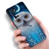 Cute Owl Animal Phone Case For Xiaomi Redmi Note 7 8 9 10 Lite 11 11E 11T 12 Pro 11S 4G 10T 5G 8T 9S 10S Soft TPU Black Cover