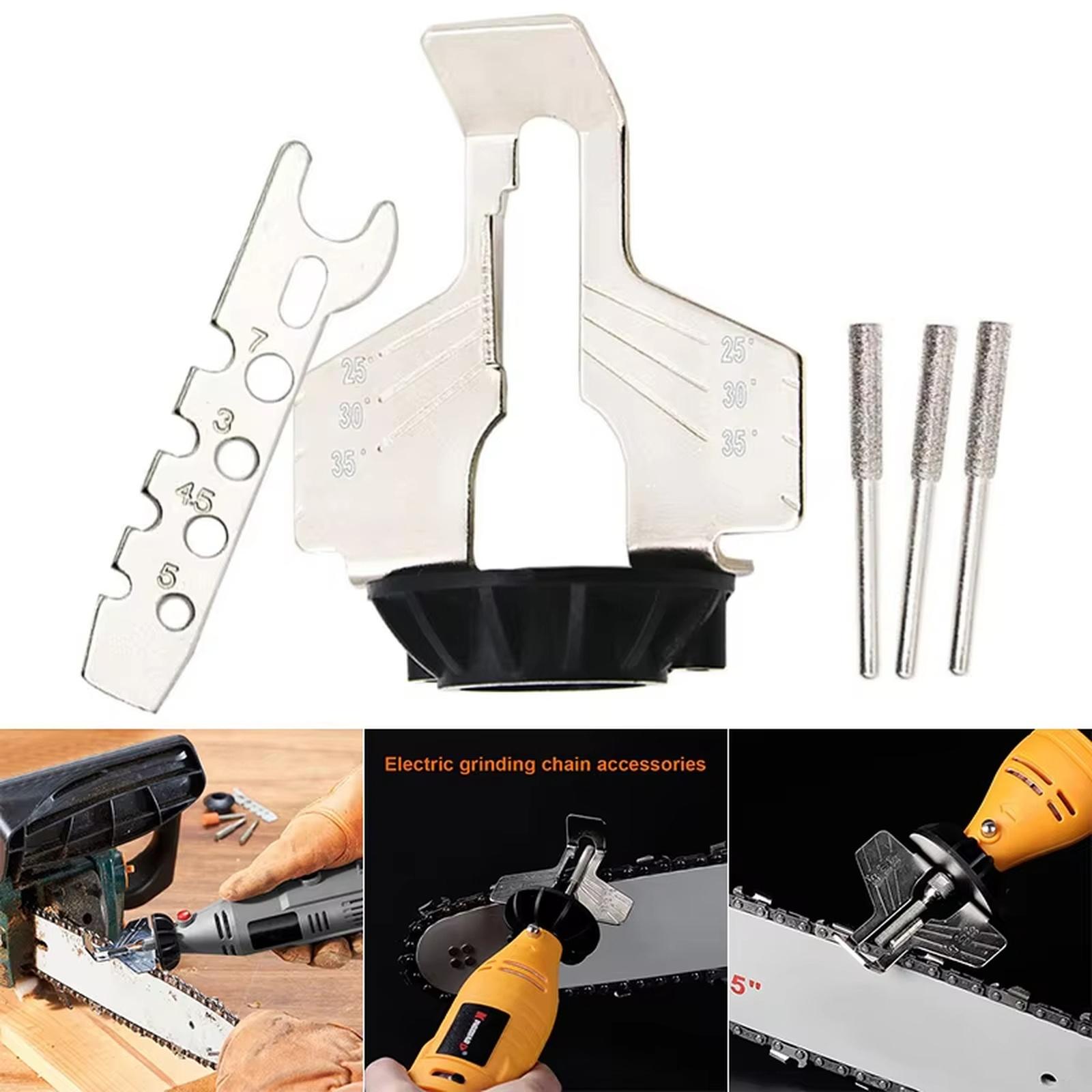 

Chainsaw Sharpening Kit Electric Grinder Sharpening Polishing Attachment Set Saw Chains Tool Drill Rotary Accessories Set one size чорний