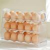 Egg Storage Box For Kitchen Large Capacity Egg Tray With Handle Multi Layer Anti Fall Egg Holder Timing Egg Rack