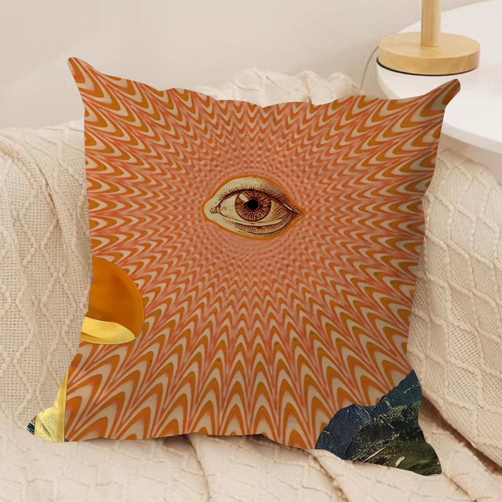 MMariano PPeccinetti Op Art Cushion Cover Silky Short Plush Invisible Zipper Dustproof Sofa Pillow Case For Home Decor