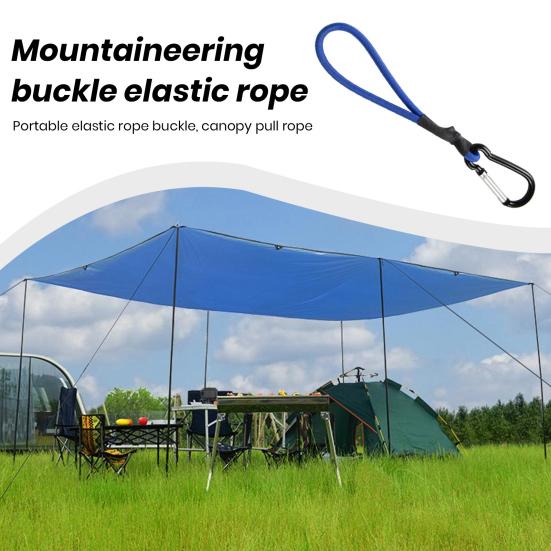 Carabiner Bungee Cord Portable Hanging Hook Strong Elastic Rope Multifunctional Connector Heavy Duty Latex Elastic Cord with Alloy