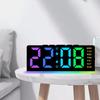Dynamic RGB Light Clock for Bedside Table with Alarm Full Time Day Date Display Designed As a Multifunctional Night Light
