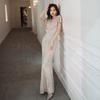 Fishtail Evening Dress Women's 1011 New Slim and Thin Temperament Celebrity Sequins Long Banquet Host Dress Skirt