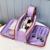 Makeup Bag Color Block Cosmetic Bag Fashion Contrast Color Makeup Organizer Portable Travel Toiletry Storage Pouch Accessory