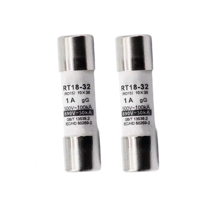 A34R High Breaking Capacity 100Ka-Forced 5Pcs 1A Fuse GG Cylindrical 10X38mm-Fuse Holder Ideal For Industrial Applications