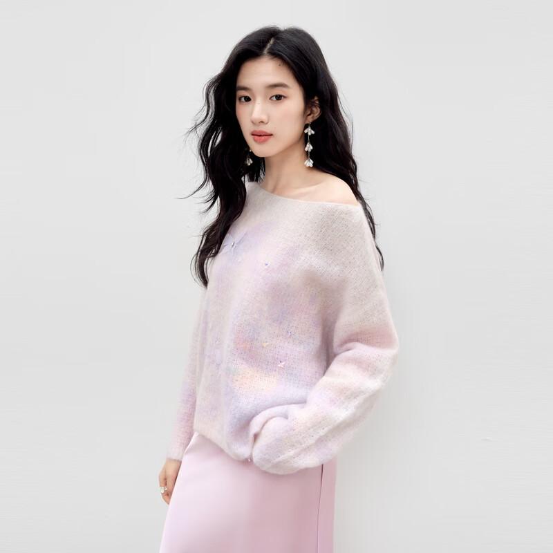 Damen 3D-Schmetterling Mohair Strickoberteil