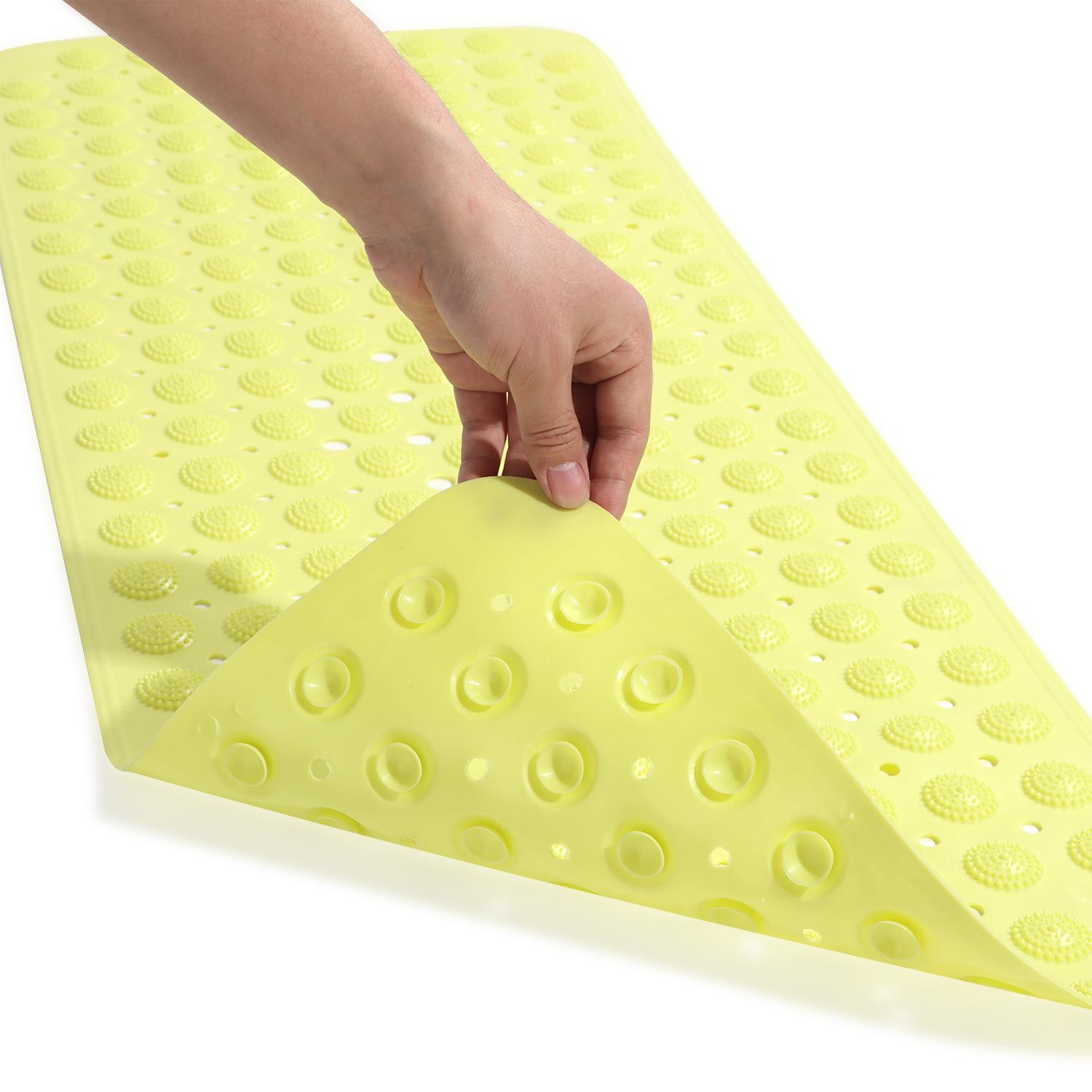 

Home Anti Slip Drain Holes Bathroom Mat Bath Mat Suction Cup Massage Point пик зеленый