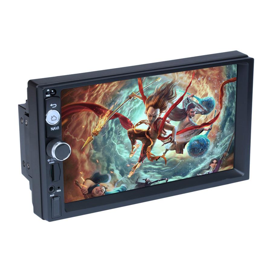 7"  Wifi 1080P 2Din  Quad-Core Android 8.1 System  Phonelink Gps Bluetooth Fm Dab Mp5 Player With 8Led Rear Camera