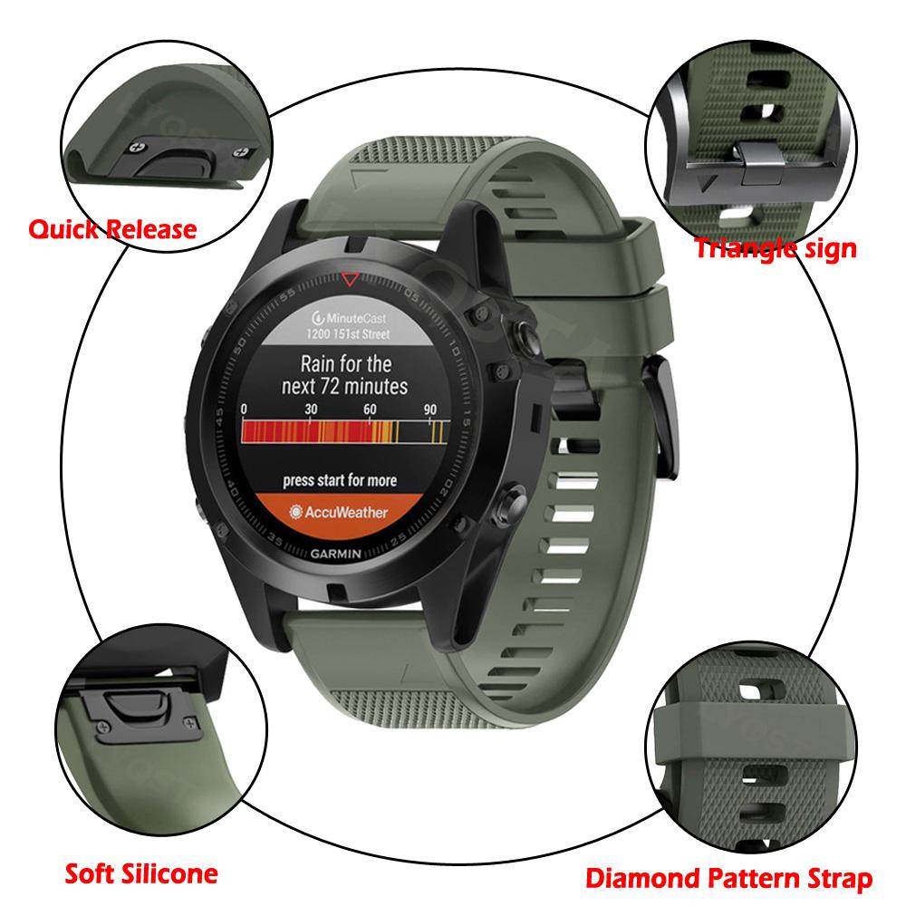 Quickfit Silicone Wristband For Garmin Fenix 8 51/47 E 7 7X 6 6X 5 5X Bracelet For Enduro 3 Epix Pro Gen 2 26mm 22mm Watch Strap