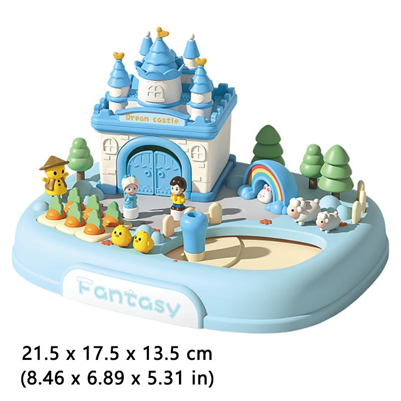 

Magic Doll House Playset Girls Toys Magnetic Control Movable Princess Castle Garden Dollhouse Toddlers Pretend Play Toys 3-6year