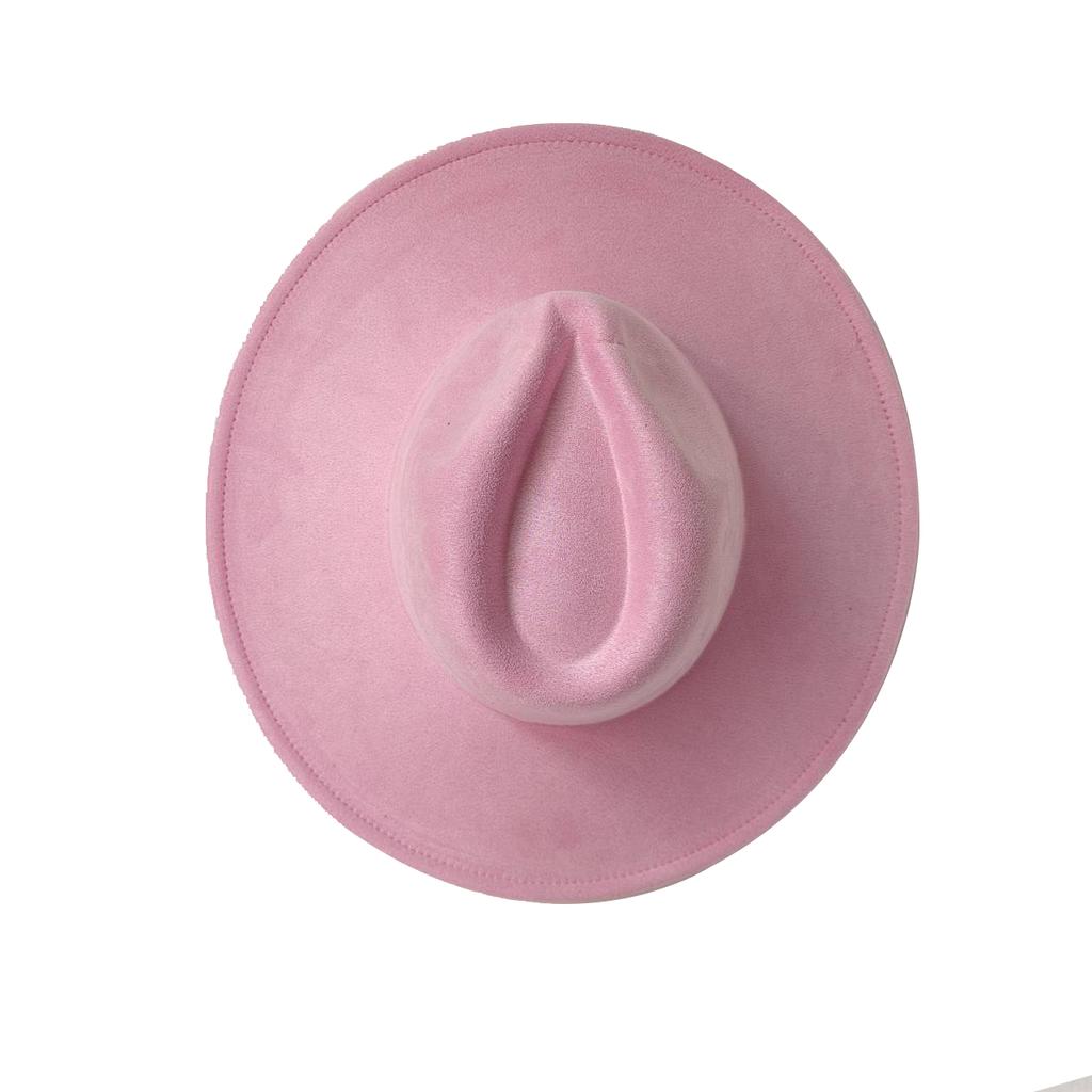 For Burning Vegan Suede Fedora Rancher Hats Blank Hats Multicolor Heart Shaped Top 9.5Cm Brim Unisex Jazz Hat Church Hat