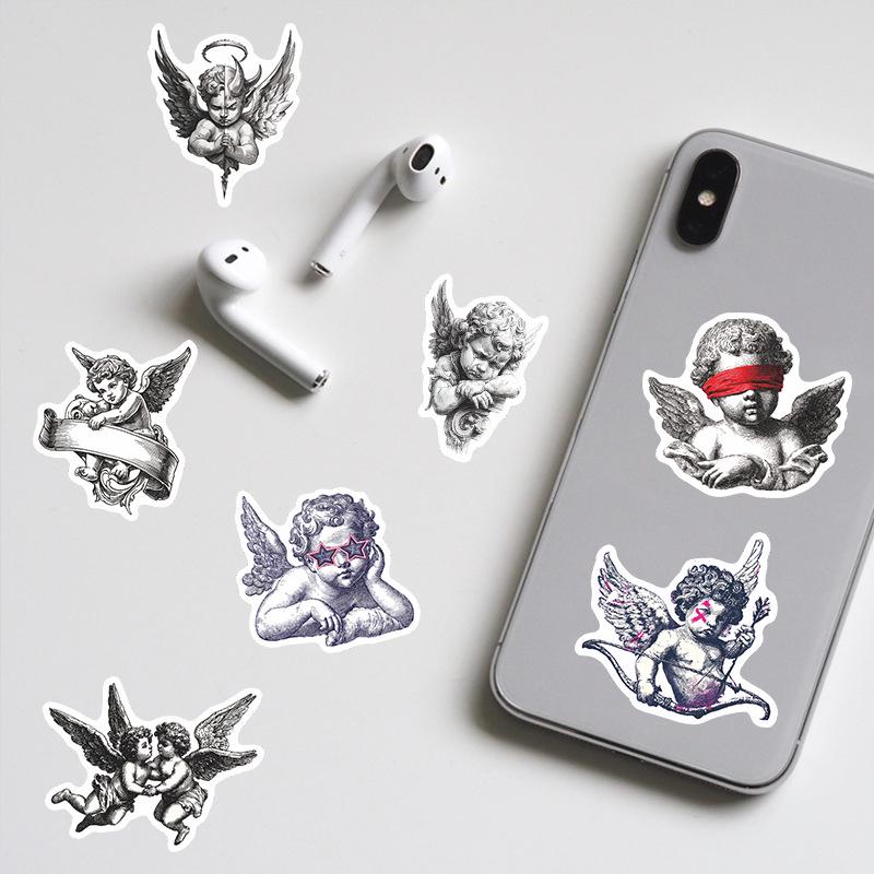 50 Sheets Angel Series Graffiti Stickers: Waterproof DIY Decoration for Water Bottles & Luggage