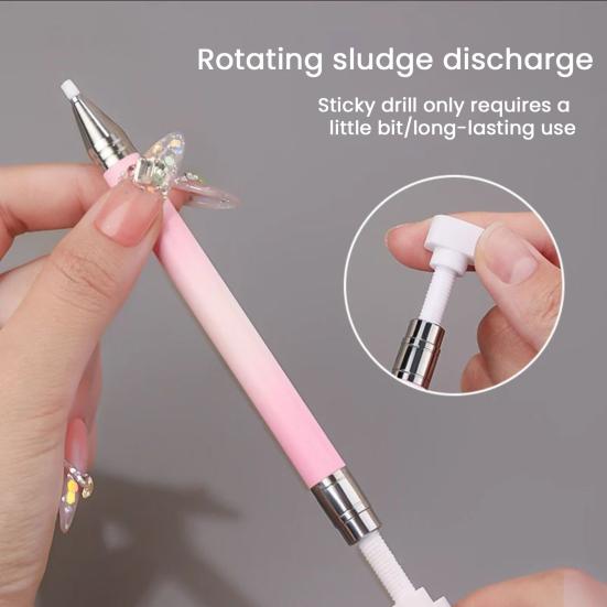 Rhinestone Picker Refillable Wax Pen DIY Nail Art Rhinestone Painting Decoration Dotting Wax Pen Rotatable Rhinestone Pick-up Tools with Refill