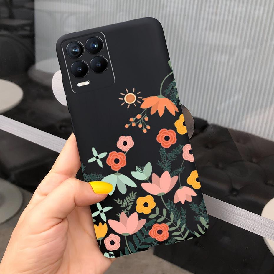 For Realme 8 Case Lavender Sunflower Silicone Back Cover For Realme 8 Pro 8i Realme8 4G RMX3085 Soft TPU Phone Case Luxury Coque