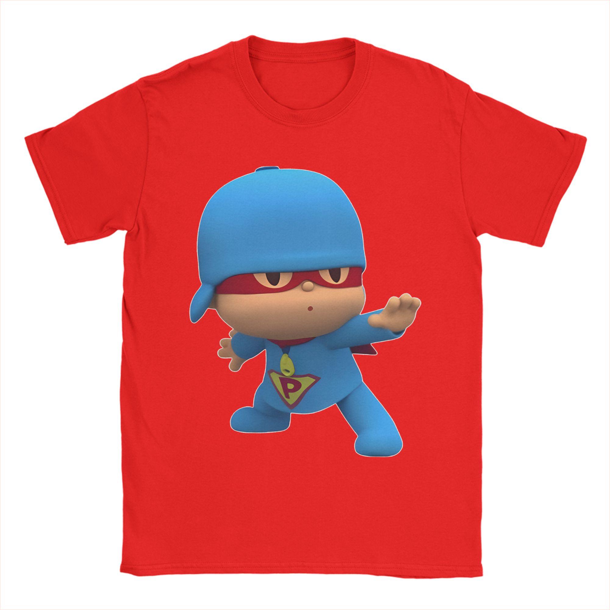 Pocoyoed Happy Kids T Shirts Unisex Women Cotton Vintage TShirt O Neck Tees Short Sleeve Tops Plus Size S