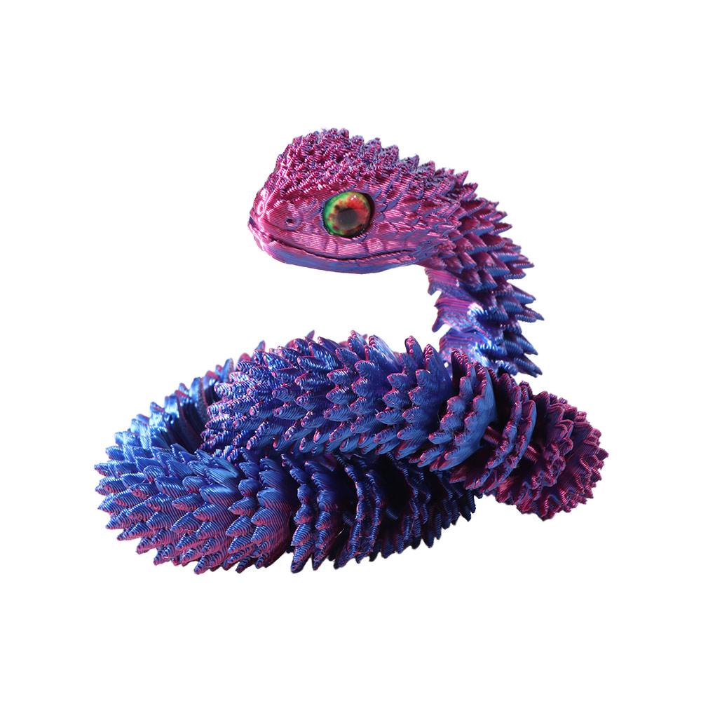 Realistic 3D Printed Snake 30/45/60cm Rotatable Simulated Snake Ornament PLA Multicolor Animal Simulation Model Car Decoration