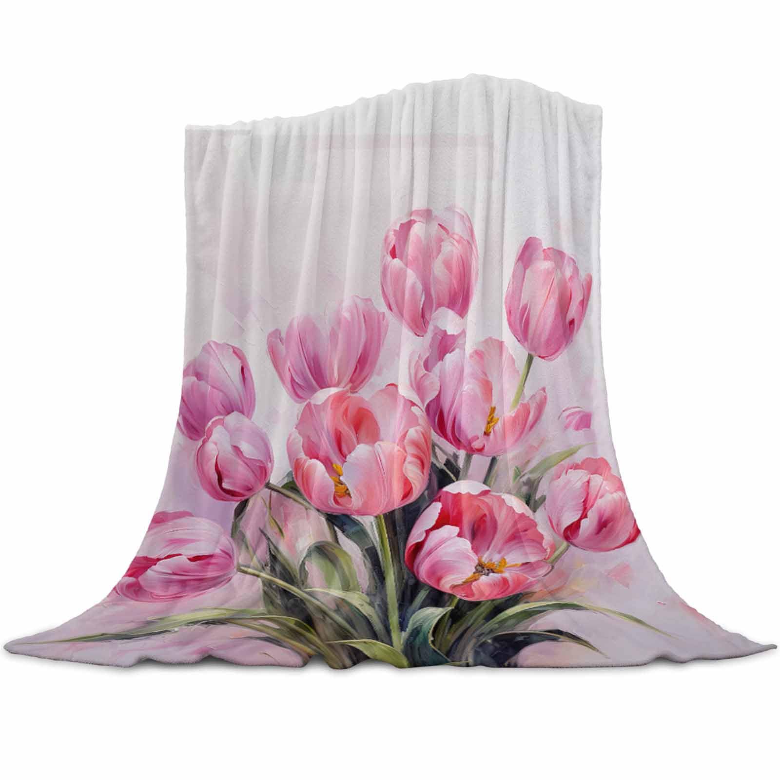 

Retro plants and flowers digital-printed polyester Bedroom velvet flannel cover blanket Fleece soft sofa cover blankets for beds 75x90cm