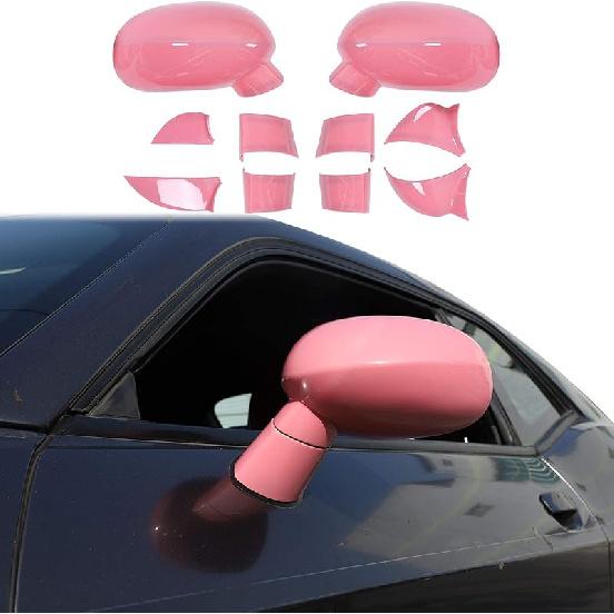 Voodonala for Challenger ABS Carbon Fiber Rearview Mirror Cover Side Mirror Trim Shell Cover Decoration Trim for 2009-2025+Dodge Challenger Exterior