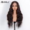 Noble Synthetic Lace Front Wig 26 Inch Brown Wavy Lace Part Body Wavy Lace Wig For Women Lace Front Wig Ombre Blonde Cosplay Wig