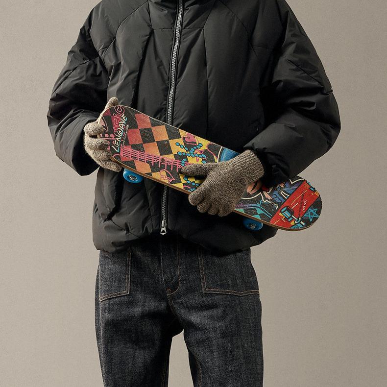 Knitted gloves for men and women autumn and winter warm for outdoor cycling windproof and cold proof touch screen woolen gloves