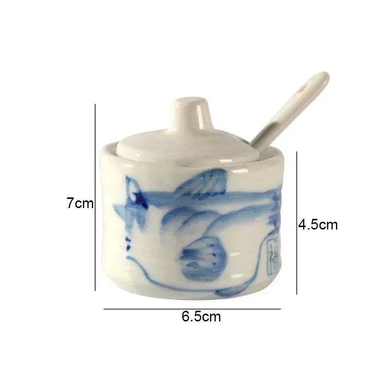 Retro Ceramic Seasoning Jars Salt and Pepper Shakers Kitchen Spice Tools Spice Organizer Jars Seasoning Box Kitchen Accessories