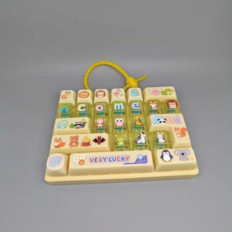 Creative 26 Keys Keyboard Stress Relief Toy Cute Cartoon Fidget Keychain Backpack Pendant for All Ages