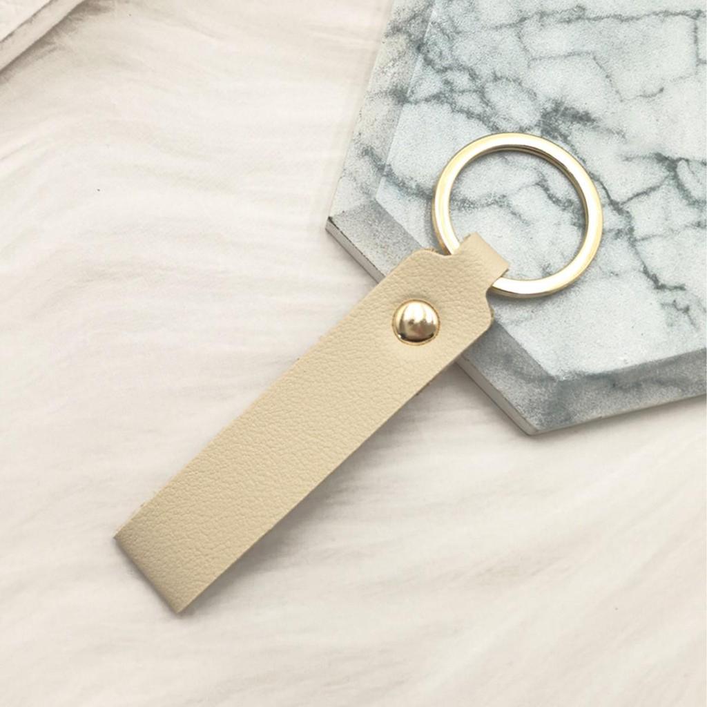 Creative Solid Color PU Leather Keychain | Small Gift for Business