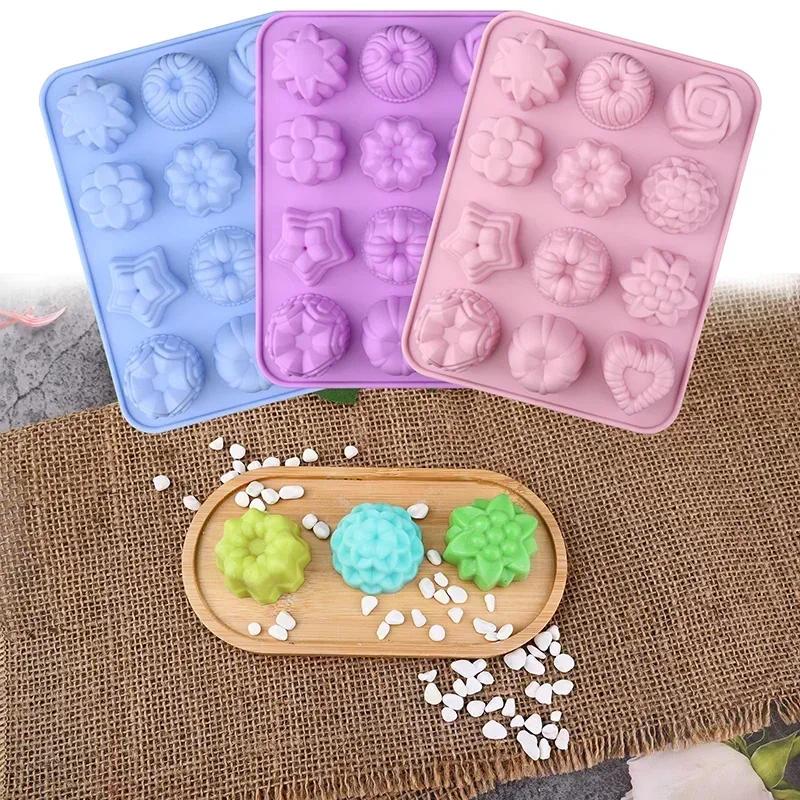 Dubai Chocolate Molds Silicone Molds Fudge Rose Heart Shape Baking Pastry Molds Baker Lovers Baking Accessories