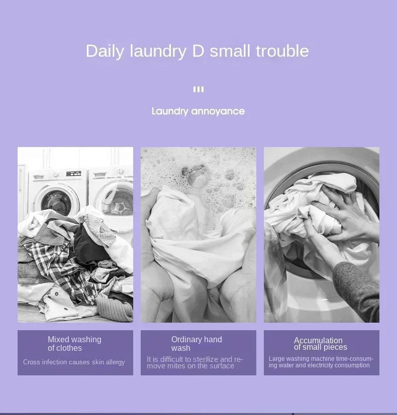 Portable Foldable Mini Washing Machine for Babies And Children Socks Underwear 8L Small Automatic Modes Laundry Clothes Bucket