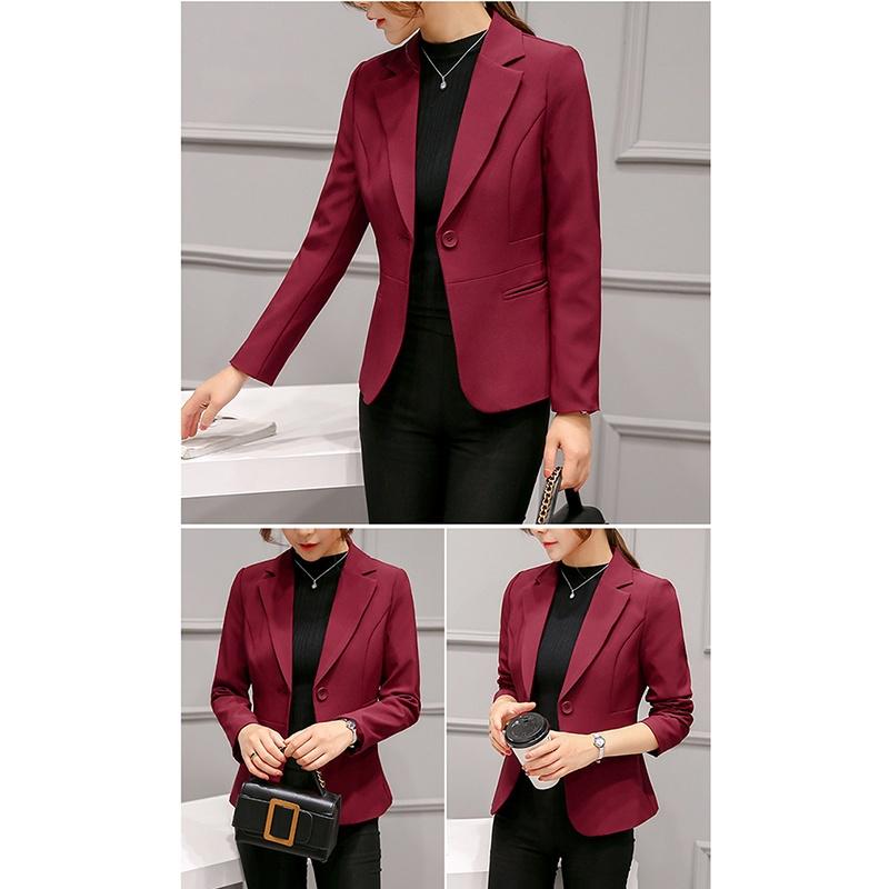 Buy Women Fashion Professional Wild Suit Longsleeved Slim Suit Coat at affordable prices — free