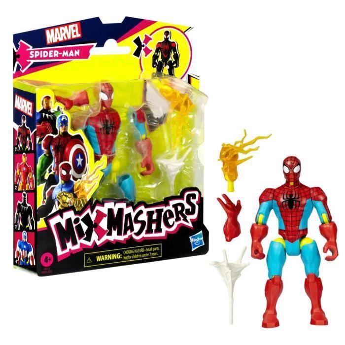 MixMashers SpiderMan, figurine 12 cm personnalisable à mélanger et combiner avec accessoires, Marvel, dès 4 ans