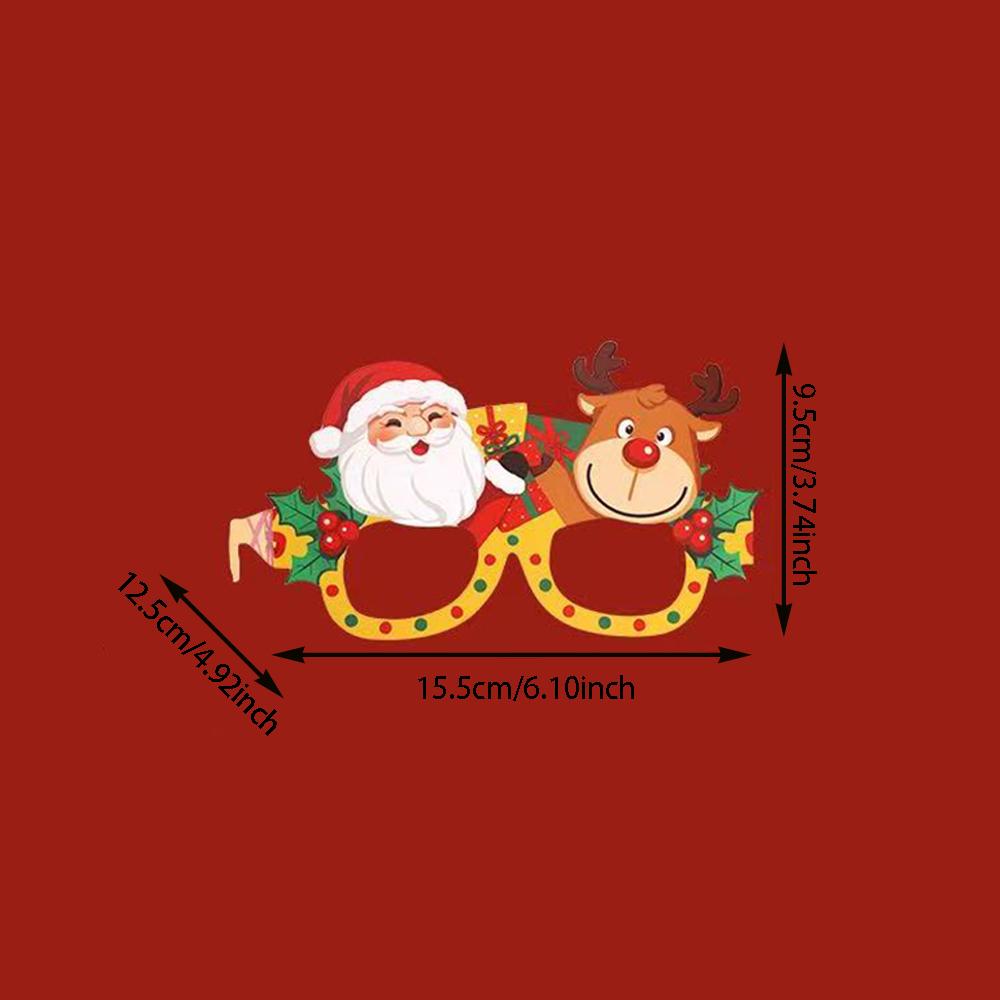 Runtowo 12 Stück Papier Lustige Foto Requisiten Brillen 2025 Frohe Weihnachten Deko für Zuhause Weihnachtsgeschenke Neues Jahr 2026 Weihnachtsmann Navidad
