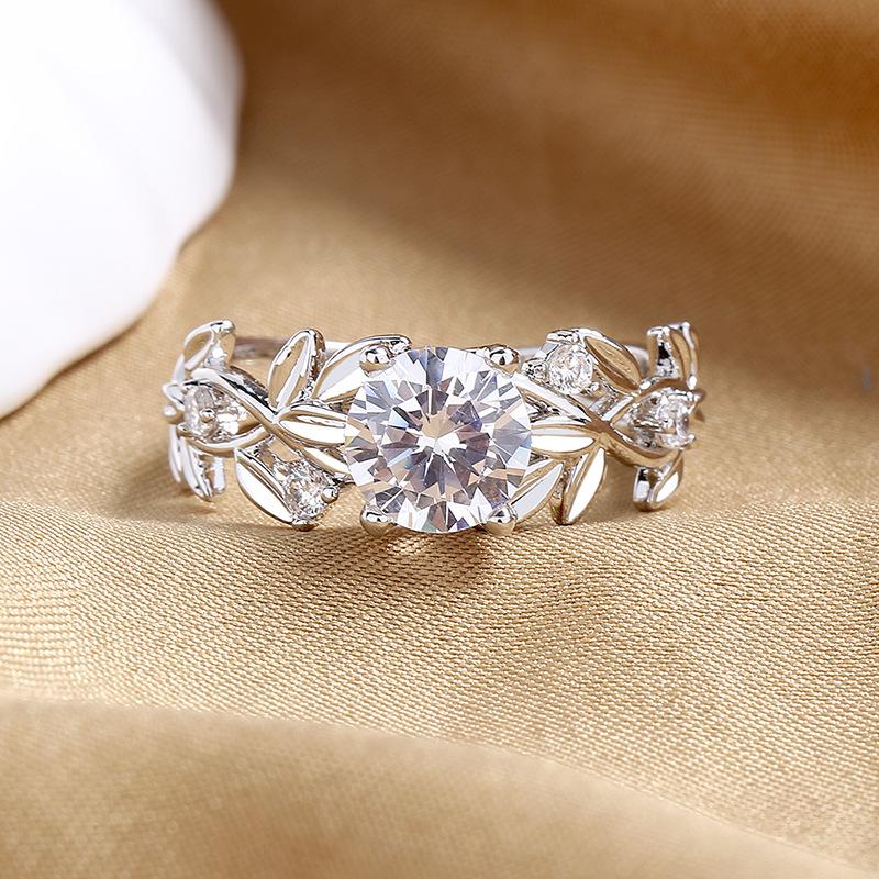 Lindon Klassischer Zirkonring aus Kupferlegierung, Damenschmuck, Hochzeitsversprechen, Partygeschenk