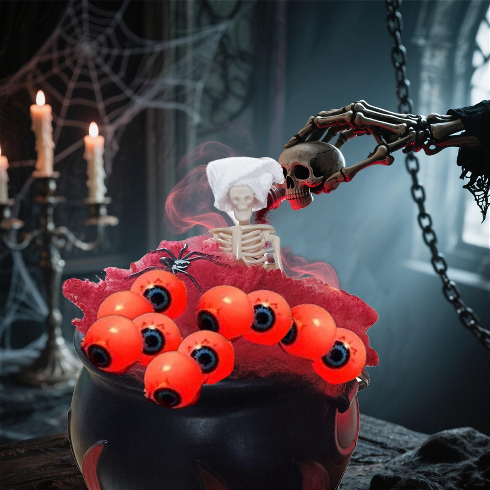 

Halloween Evil Bubble Pot Decoration Horror Eyeball Witch Pot Halloween Fireplace Table Decoration One Size