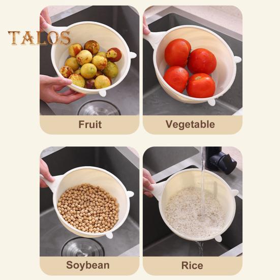 Rice Washing Sieve Convenient Durable Fine Hole Design Vegetable Fruit Washing Colander for Home Kitchen