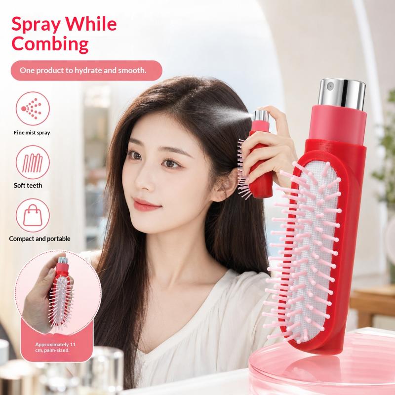 2 In 1 Sprayer Hair Brush Detangling Water Spray Comb Lightweight for Outdoor Travel Hair Grooming