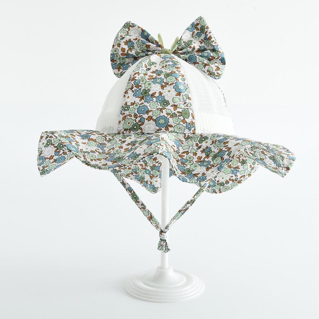 Blumen Schleife Baby Sonnenhut mit breiter Krempe und winddichtem Design