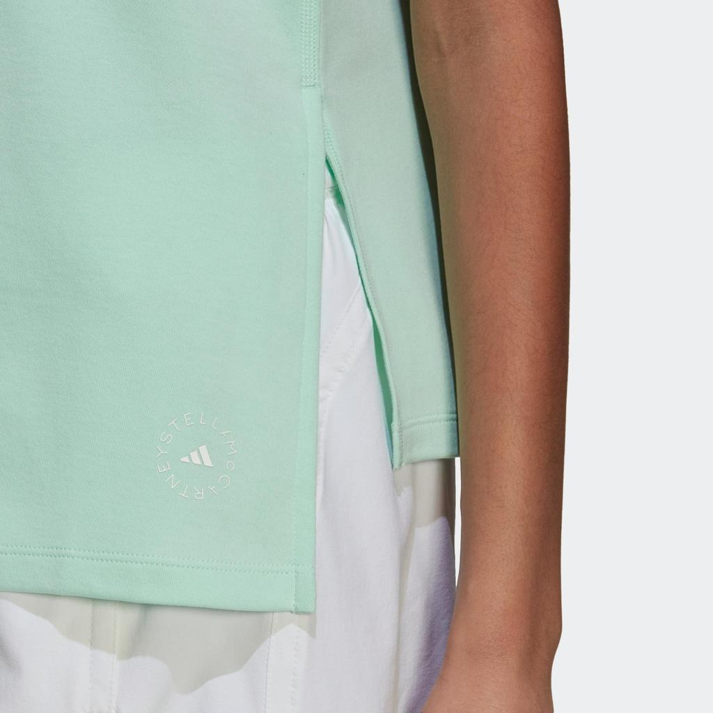 Adidas X Stella Mccartney Co-Branded Solid Color Logo Print Tank Top, Women Frozen Green Breathable Sports Tops HD9130